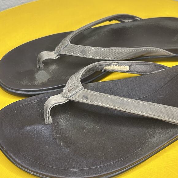 OluKai Thong Flip Flop Beige Taupe Sandals Womens Size 9 - Picture 2 of 8